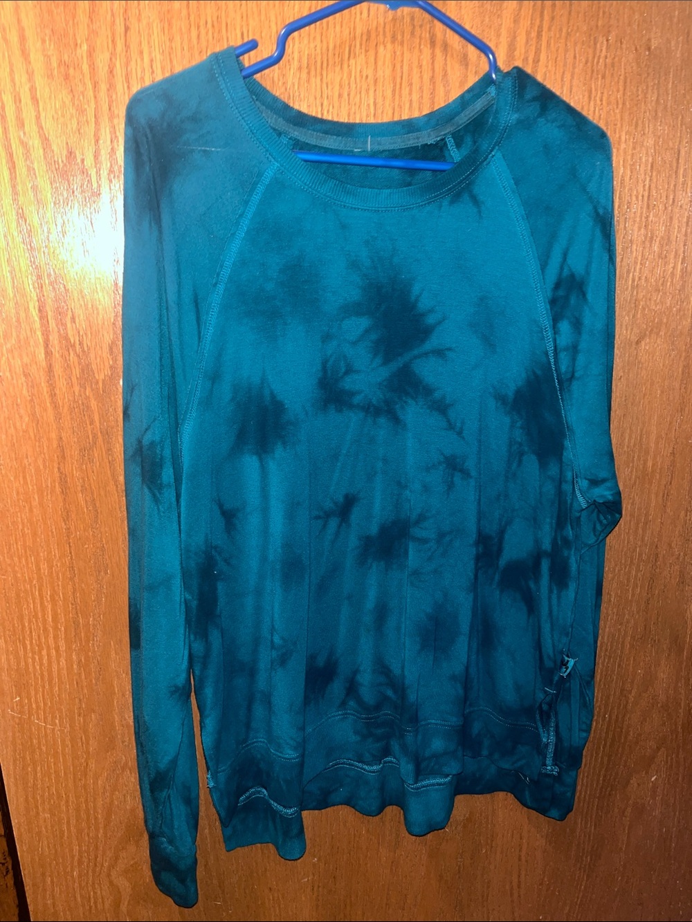 JoyLab Teal Tie-Dye Crewneck Sweatshirt
